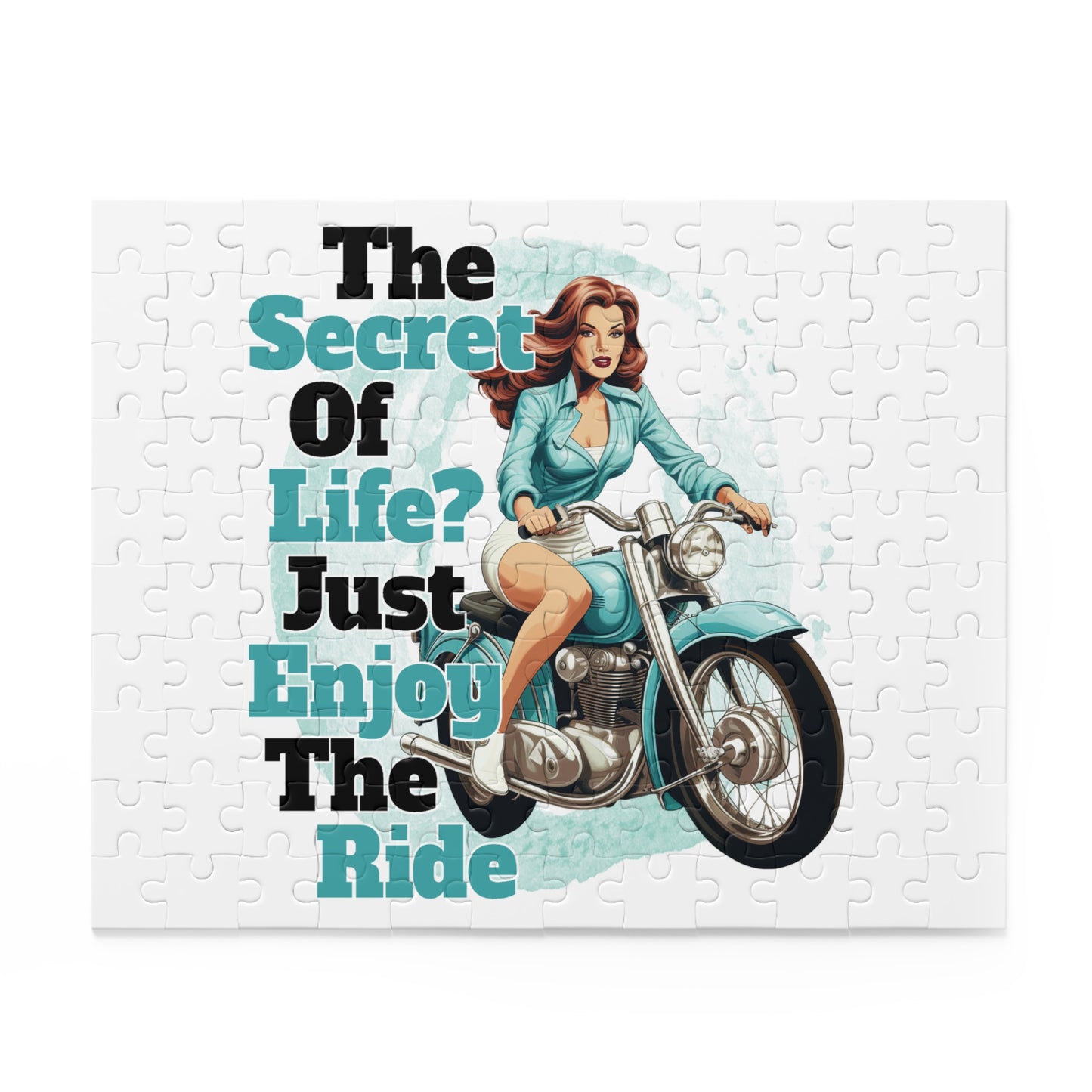 Personalised/Non-Personalised Puzzle, Motorbike, The Secret of Life, Just enjoy the Ride (120, 252, 500-Piece)