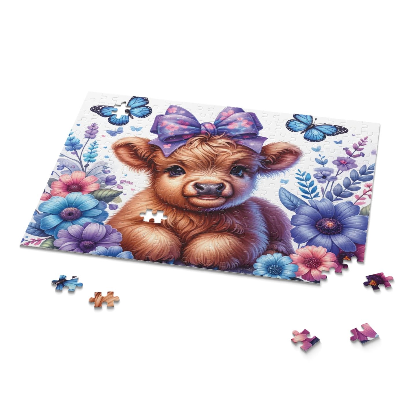 Personalised/Non-Personalised Puzzle, Highland Cow (120, 252, 500-Piece)