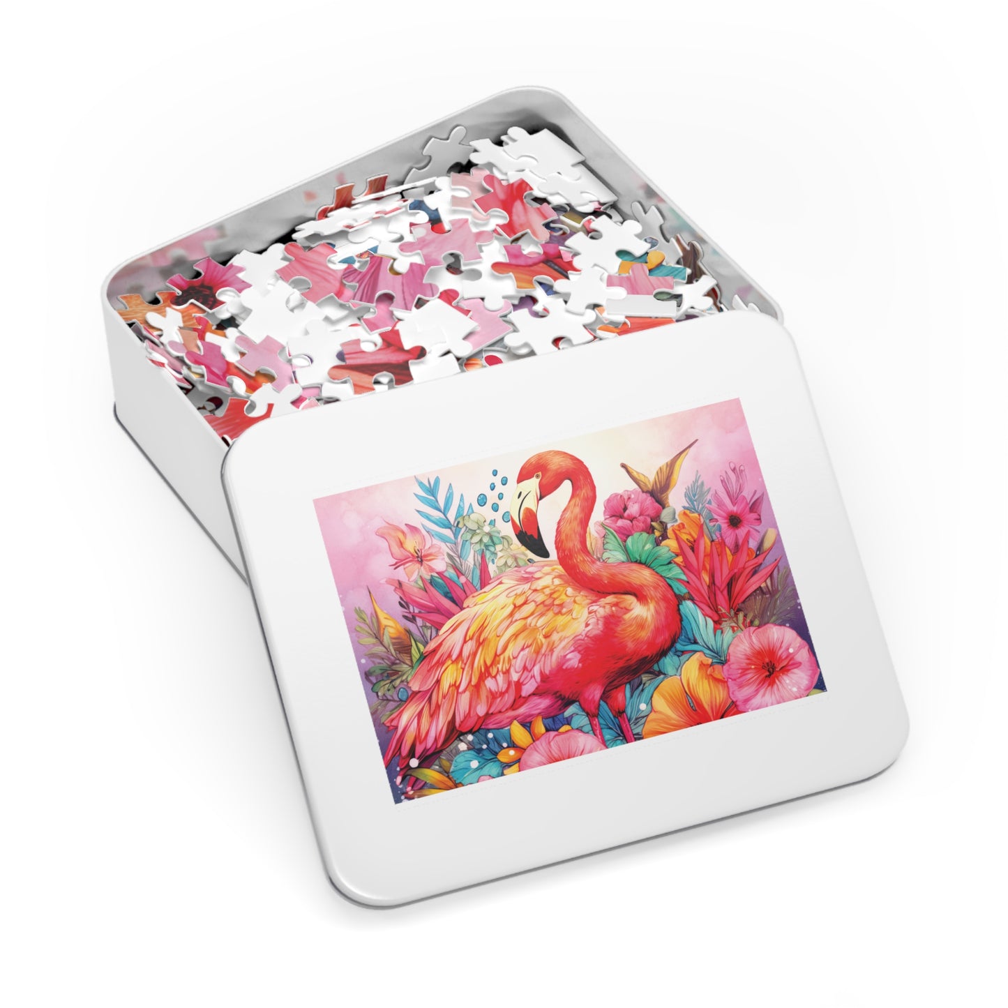 Jigsaw Puzzle, Flamingo, Personalised/Non-Personalised (30, 110, 252, 500,1000-Piece)