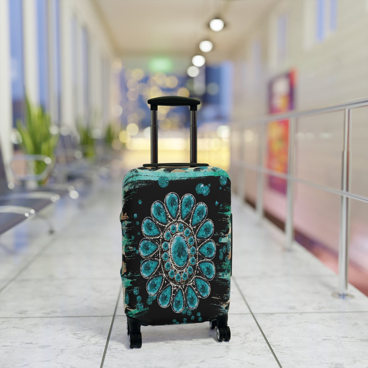 Luggage Cover, Country and Western, Turquoise, awd-038