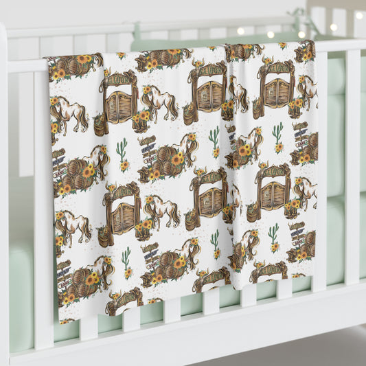 Baby Swaddle Blanket, Cowboy Howdy Partners, Baby Swaddle, Baby Shower gift