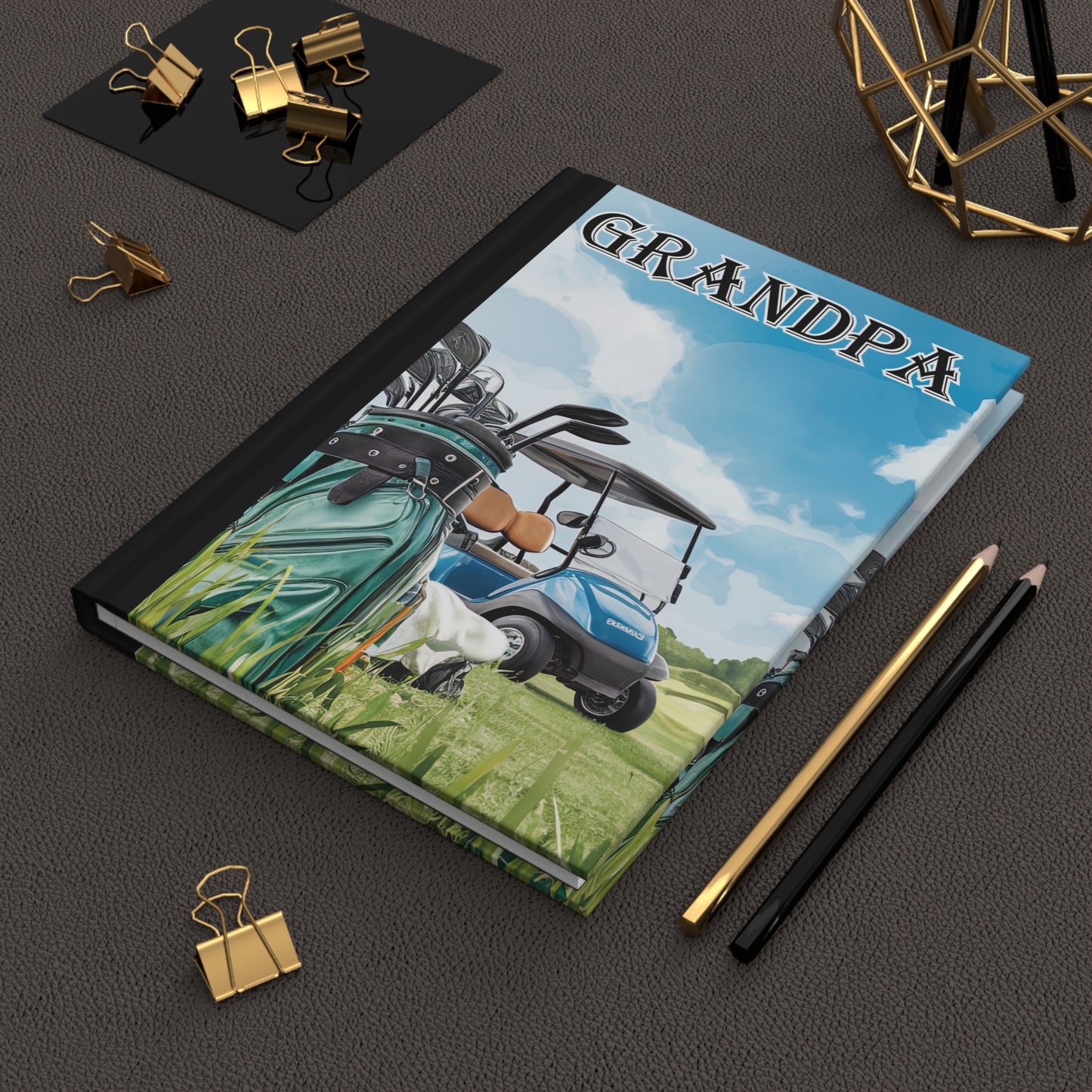 Personalised Hardcover Journal Matte, Golf, Grandpa, awd-1682