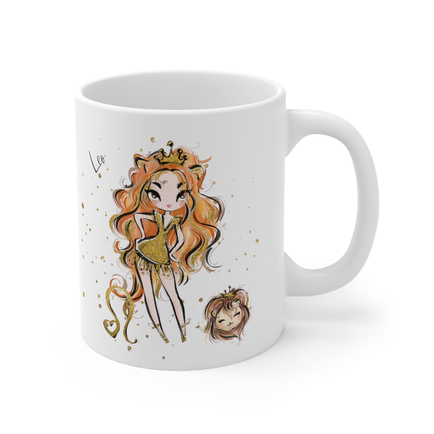 Personalised/Non Personalised Zodiac Sign, Leo, Ceramic Mug 11oz