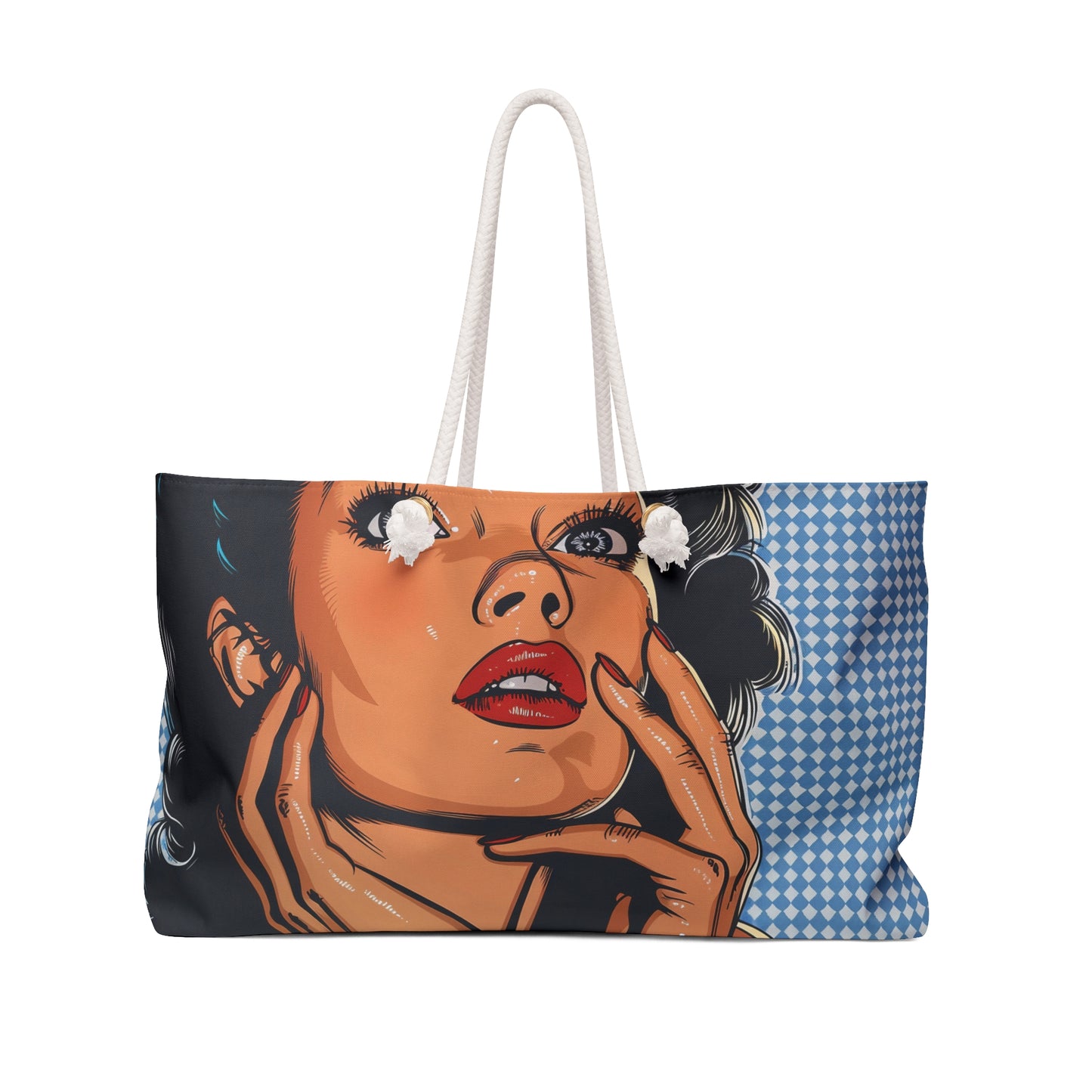 Personalised/Non-Personalised Weekender Bag, Pop Art, Large Weekender Bag, Beach Bag, Book Bag