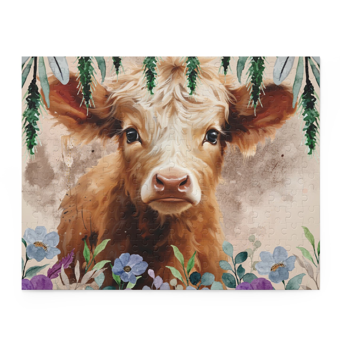 Personalised/Non-Personalised Puzzle, Highland Cow (120, 252, 500-Piece)