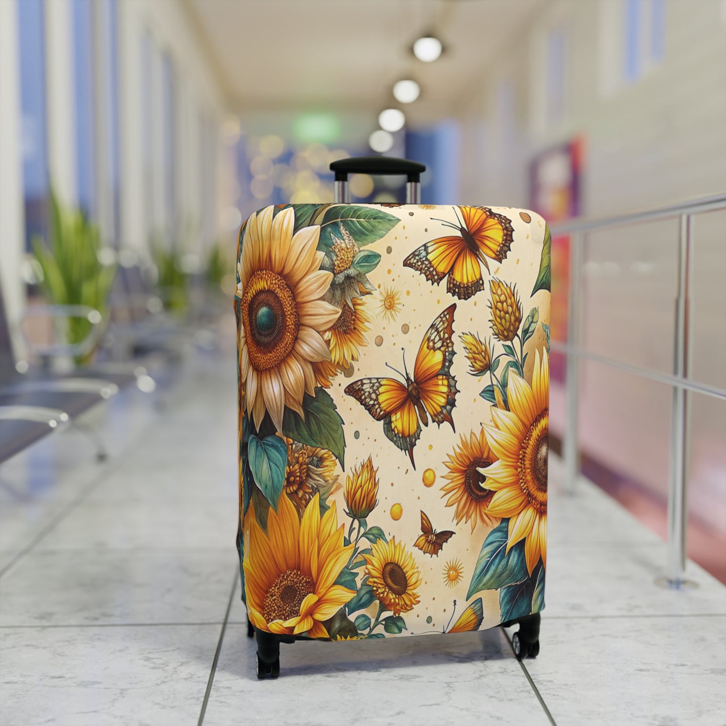 Luggage Cover, Floral, Sunflowers and Butterflies, awd-3076