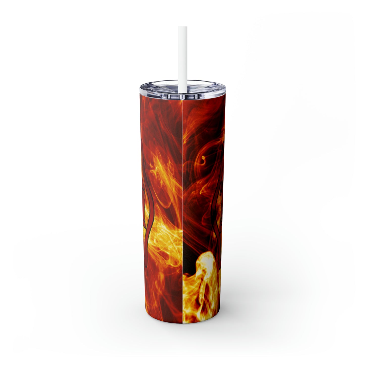 Skinny Tumbler with Straw, 20oz, Firefighter, awd-545