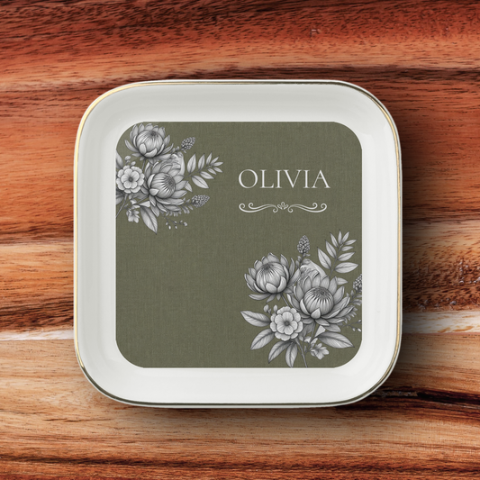 Personalised Jewelry Dish, Custom Name Ceramic Trinket Dish, personalised Gift, Jewellery Holder, Birthday or Christmas Gift