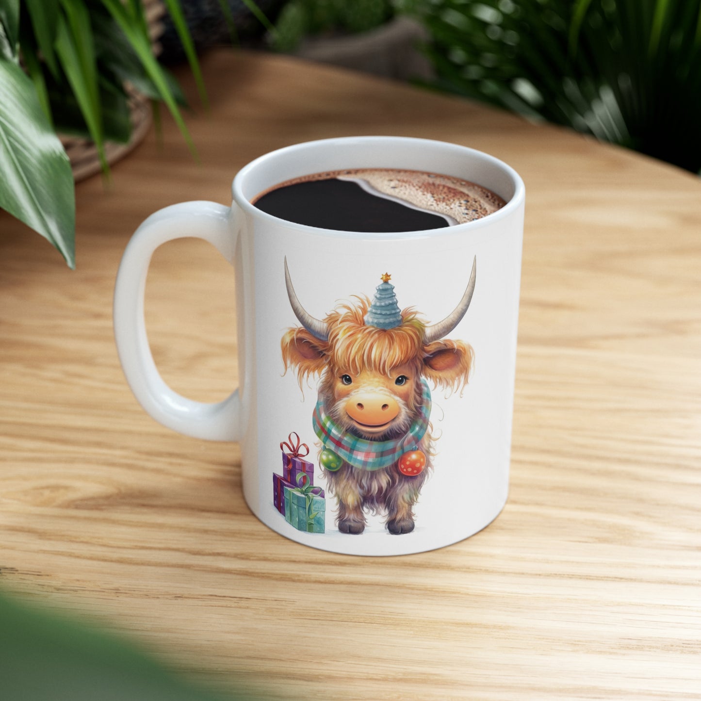 Personalised/Non Personalised Highland Cow, Ceramic Mug 11oz, Highland Cow Mug