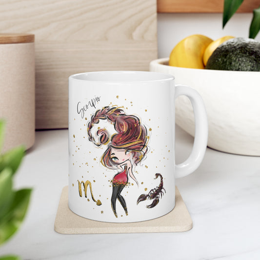 Personalised/Non Personalised Zodiac Sign, Scorpio, Ceramic Mug 11oz