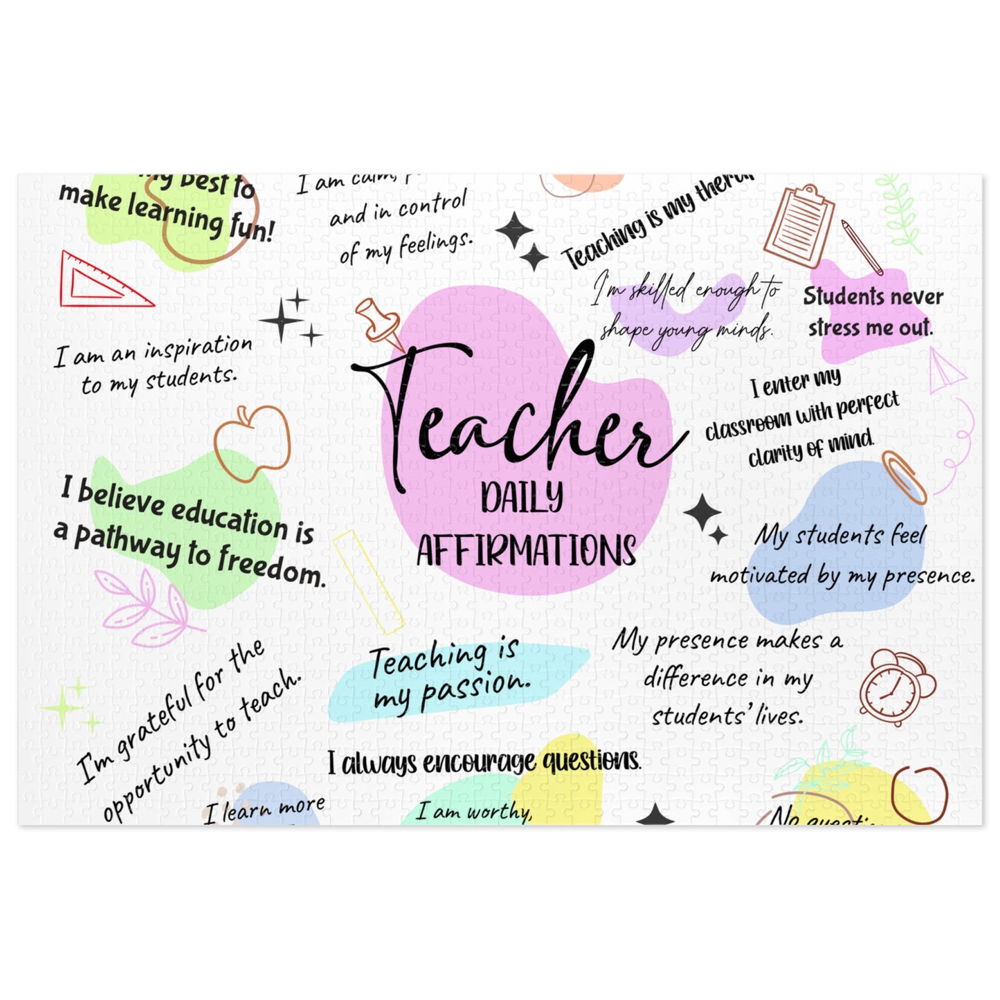 Jigsaw Puzzle in Tin, Affirmations, Teacher, Personalised/Non-Personalised, awd-501