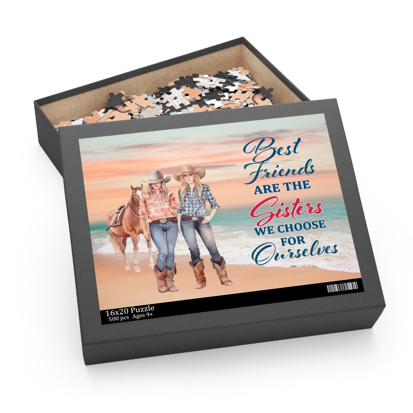 Personalised/Non-Personalised Puzzle, Country & Western, Best Friends (120, 252, 500-Piece)