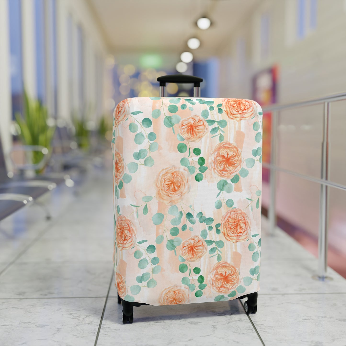 Luggage Cover, Eucalyptus and Roses