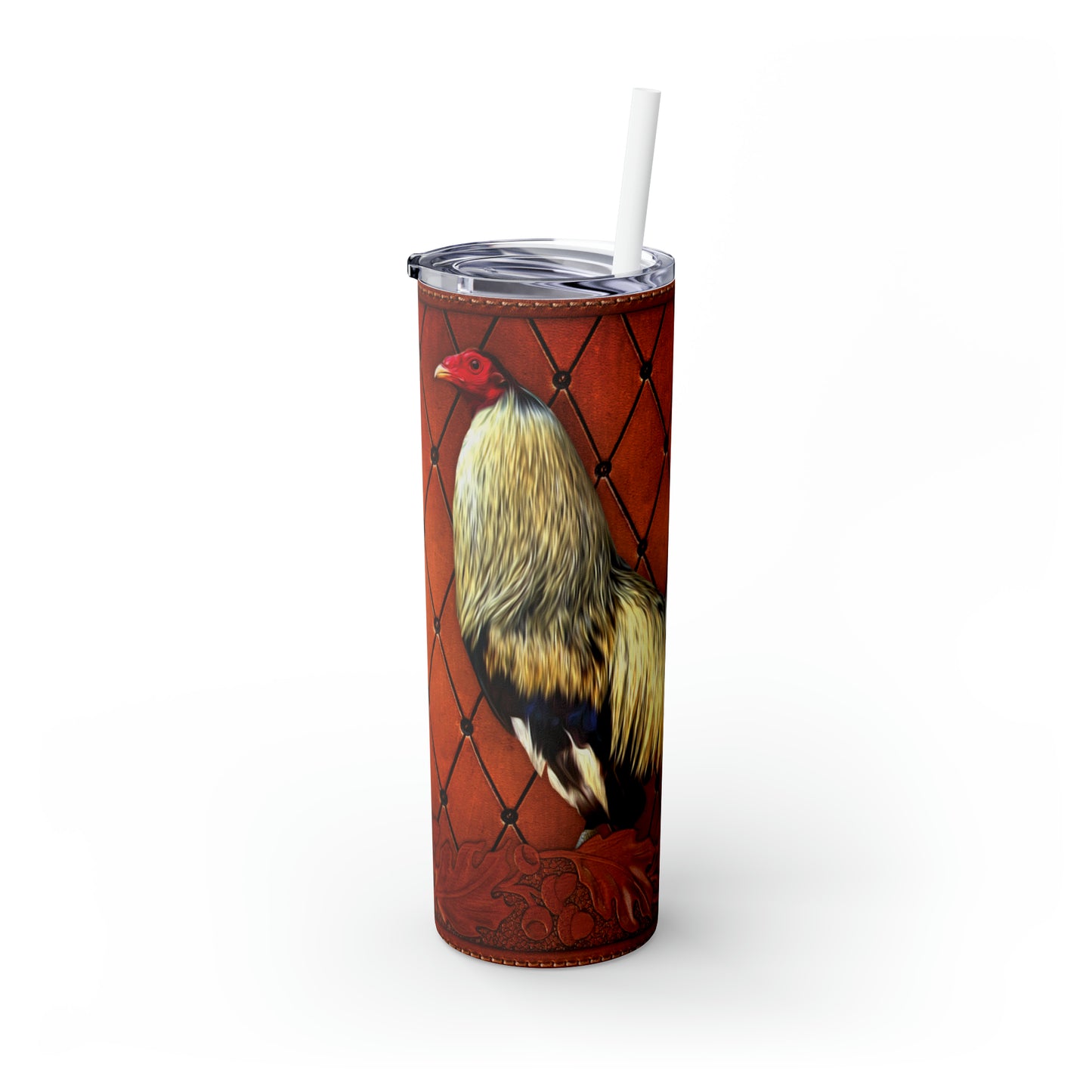 Skinny Tumbler with Straw, 20oz Rooster, awd-36