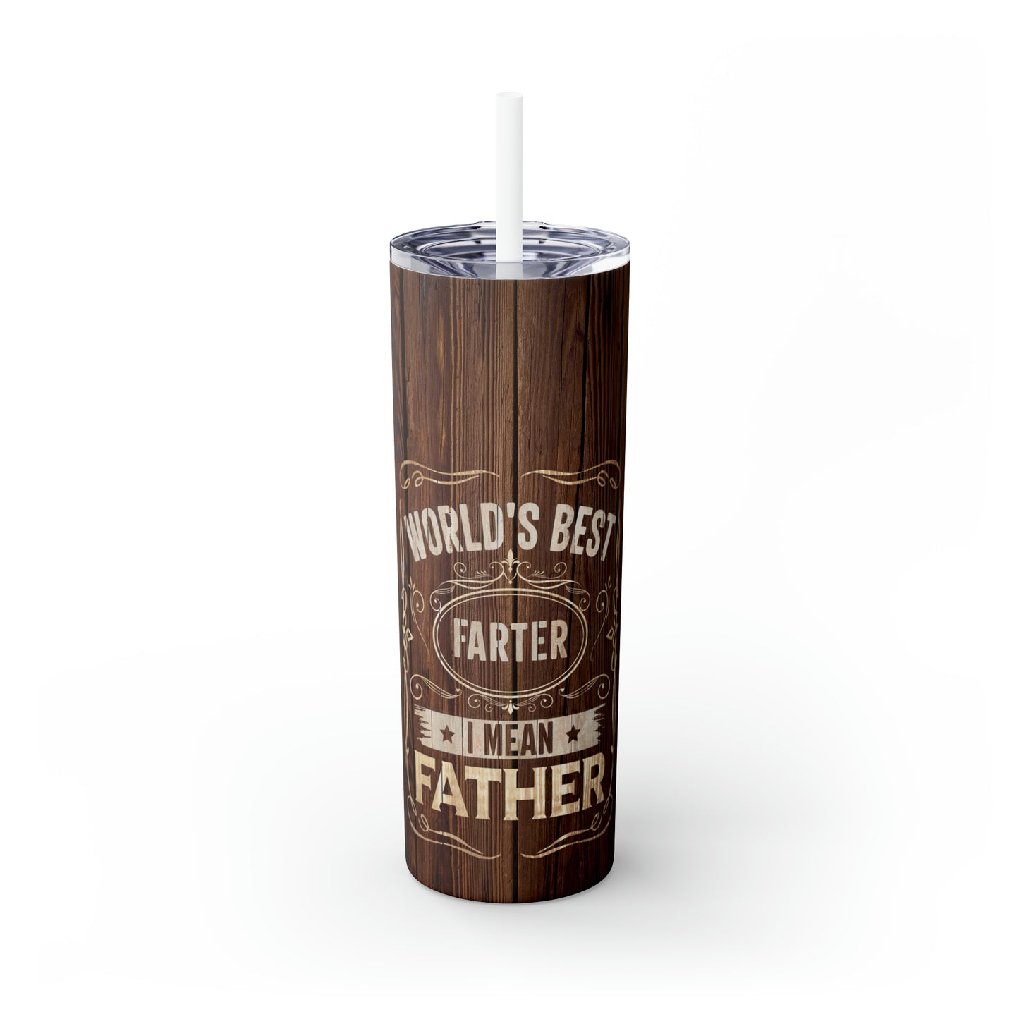 Skinny Tumbler with Straw, 20oz, Worlds Best Father