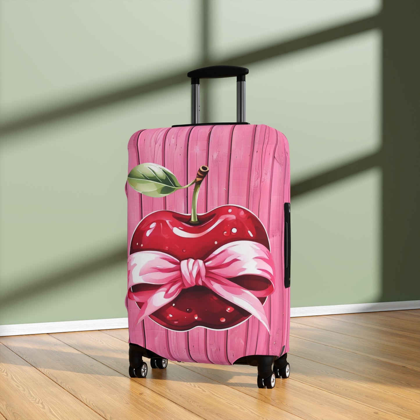 Luggage Cover, Rockabilly, Coquette, Pink Timber, Apple and Ribbon, awd-2526