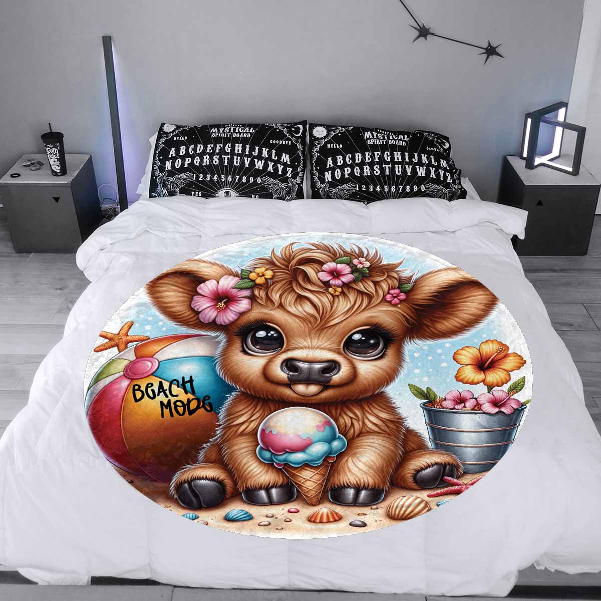 Highland Cow Awd35118  Circular Micro Fleece Blanket 47"