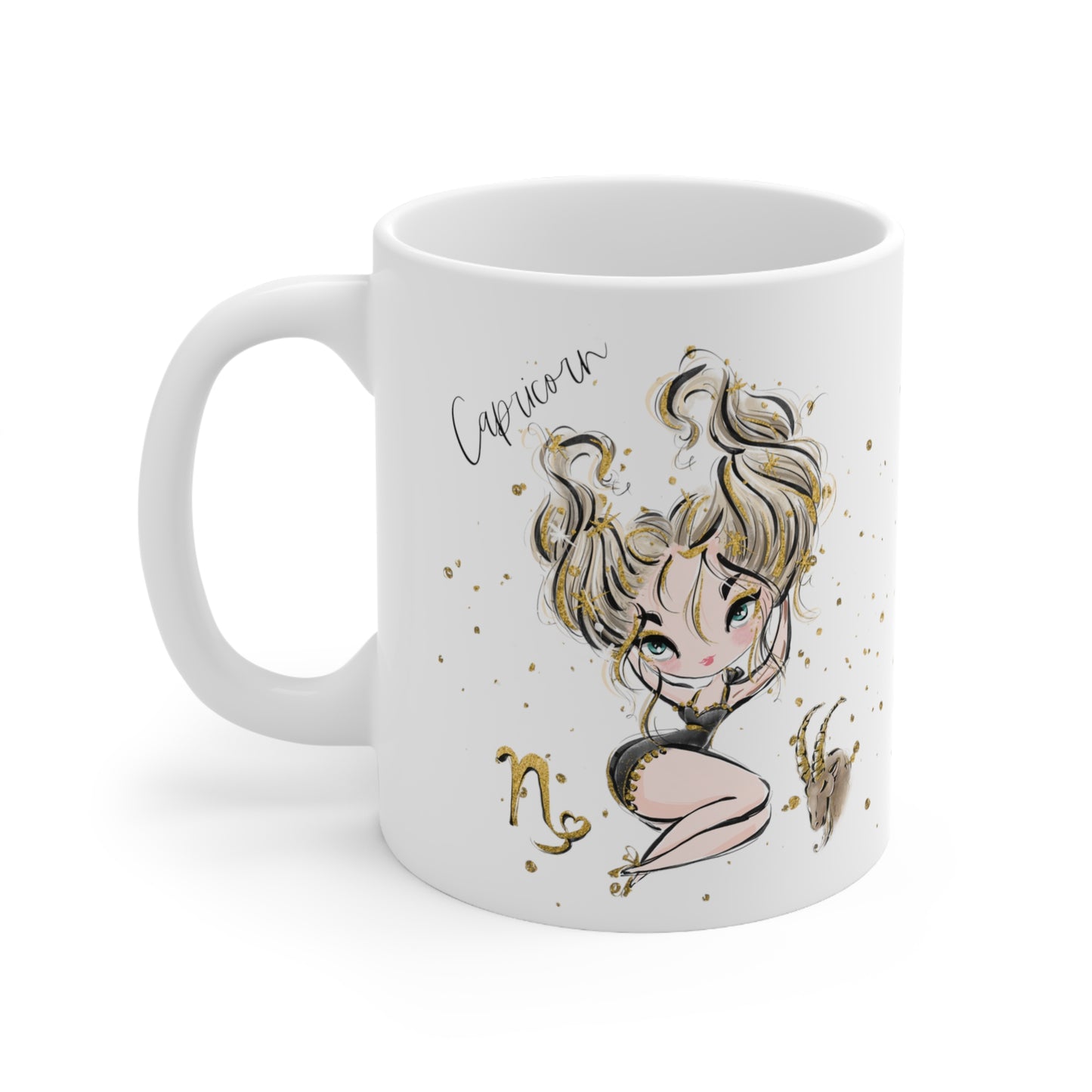 Personalised/Non Personalised Zodiac Sign, Capricorn, Ceramic Mug 11oz