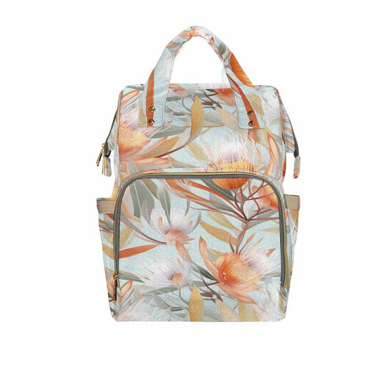 Australian Floral Green Diaper Bag Backpack