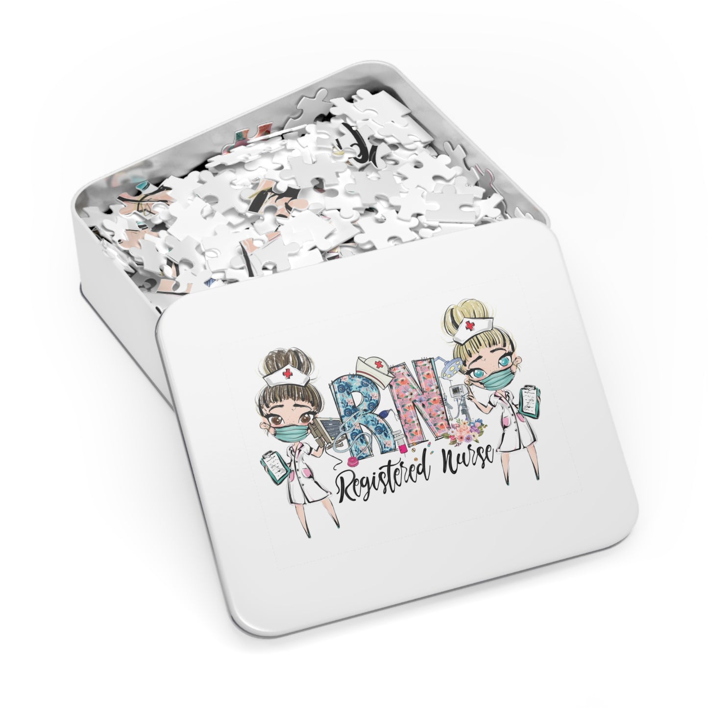Puzzle, Nurse, RN Nurse, Registered Nurse Floral, Personalised/Non-Personalised (30, 110, 252, 500,1000-Piece) awd-639