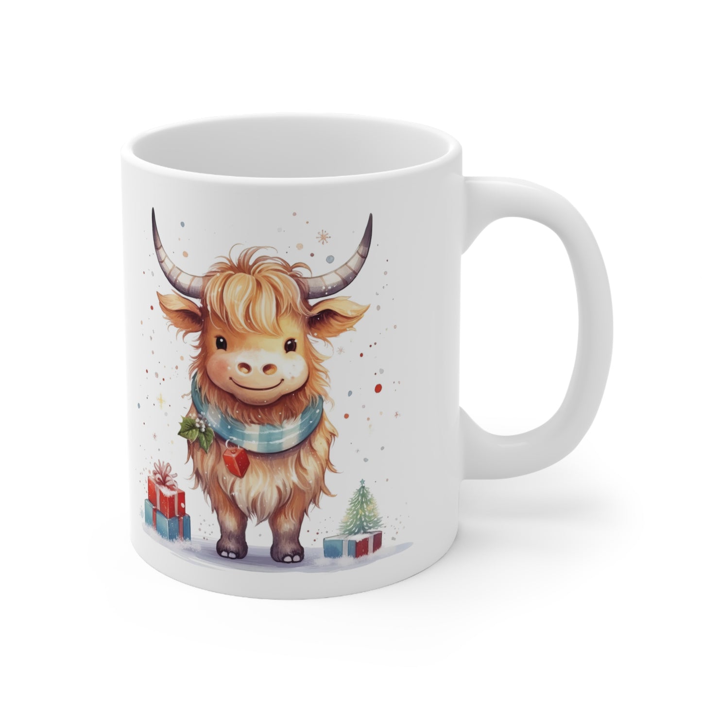 Personalised/Non Personalised Highland Cow, Ceramic Mug 11oz, Highland Cow Mug