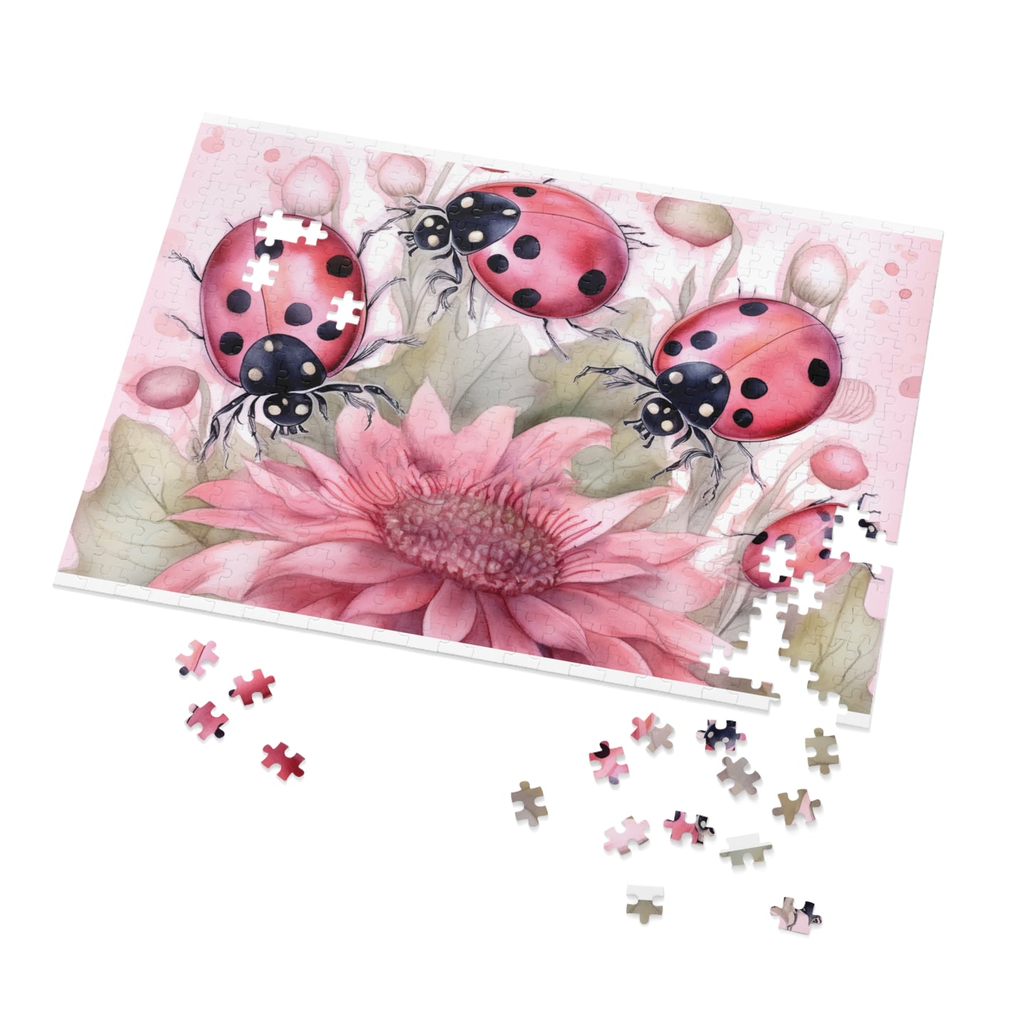 Jigsaw Puzzle, Floral, Ladybirds, Personalised/Non-Personalised (30, 110, 252, 500,1000-Piece)