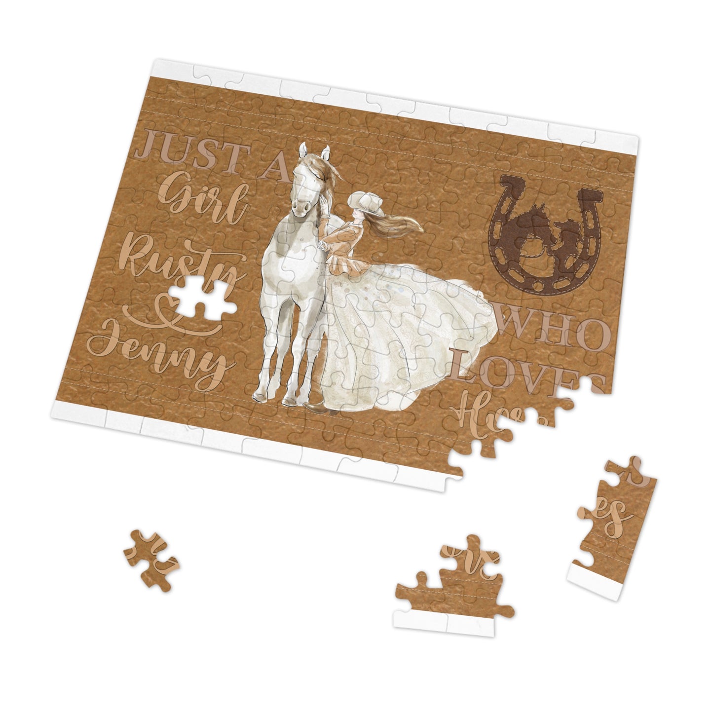 Jigsaw Puzzle, Just a Girl Who Loves Horses, Personalised/Non-Personalised (30, 110, 252, 500,1000-Piece)