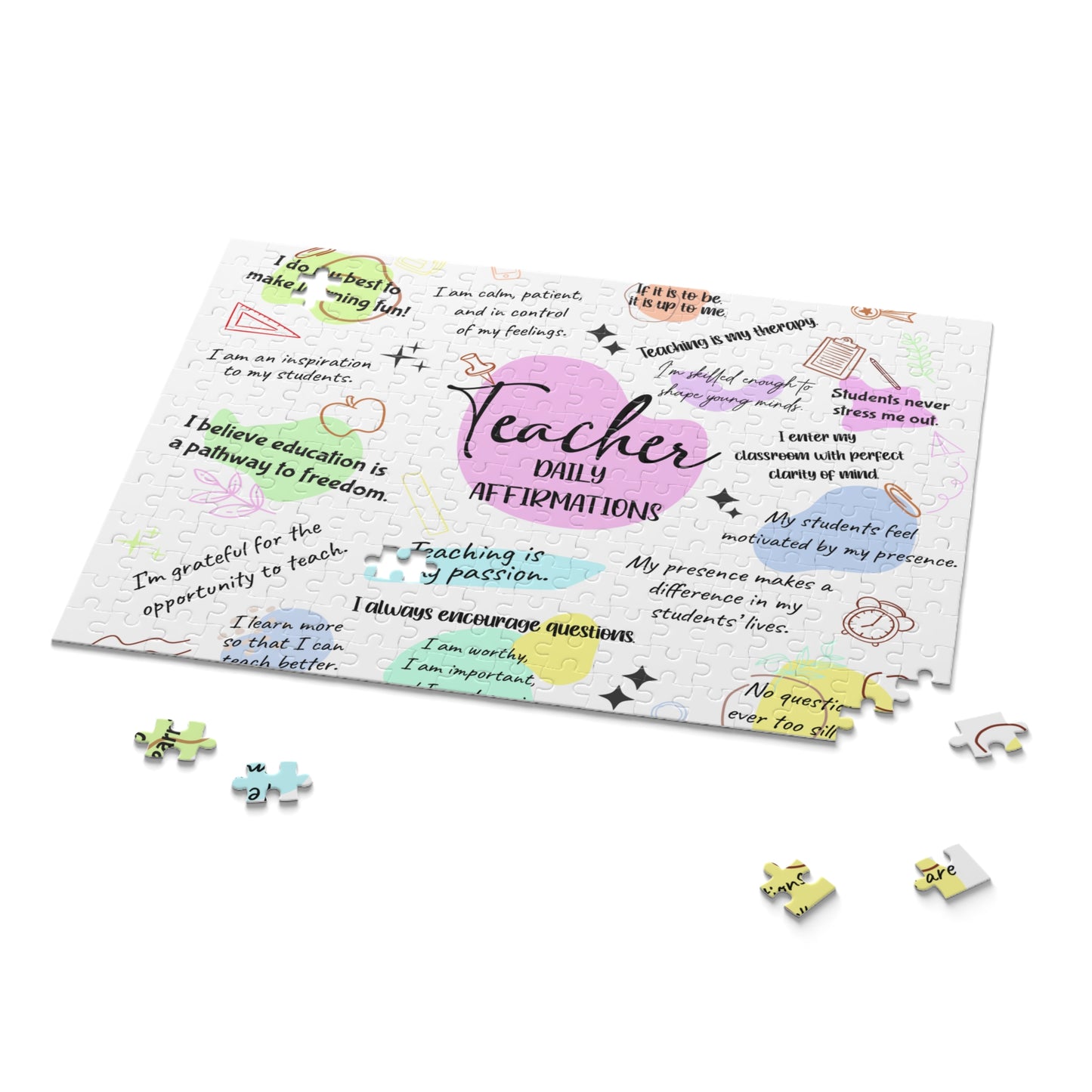 Personalised/Non-Personalised Puzzle, Affirmation's, Teacher (120, 252, 500-Piece)