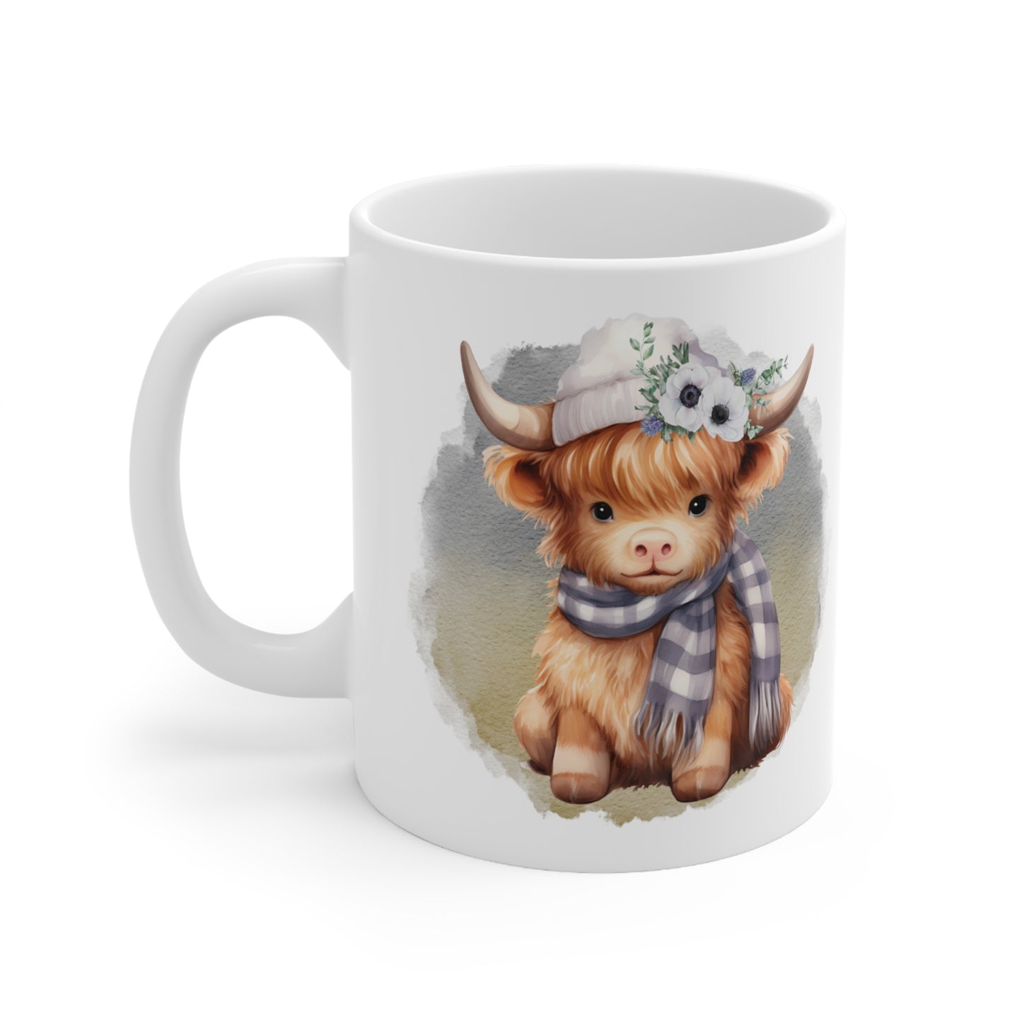 Personalised/Non Personalised Highland Cow, Ceramic Mug 11oz, Highland Cow Mug