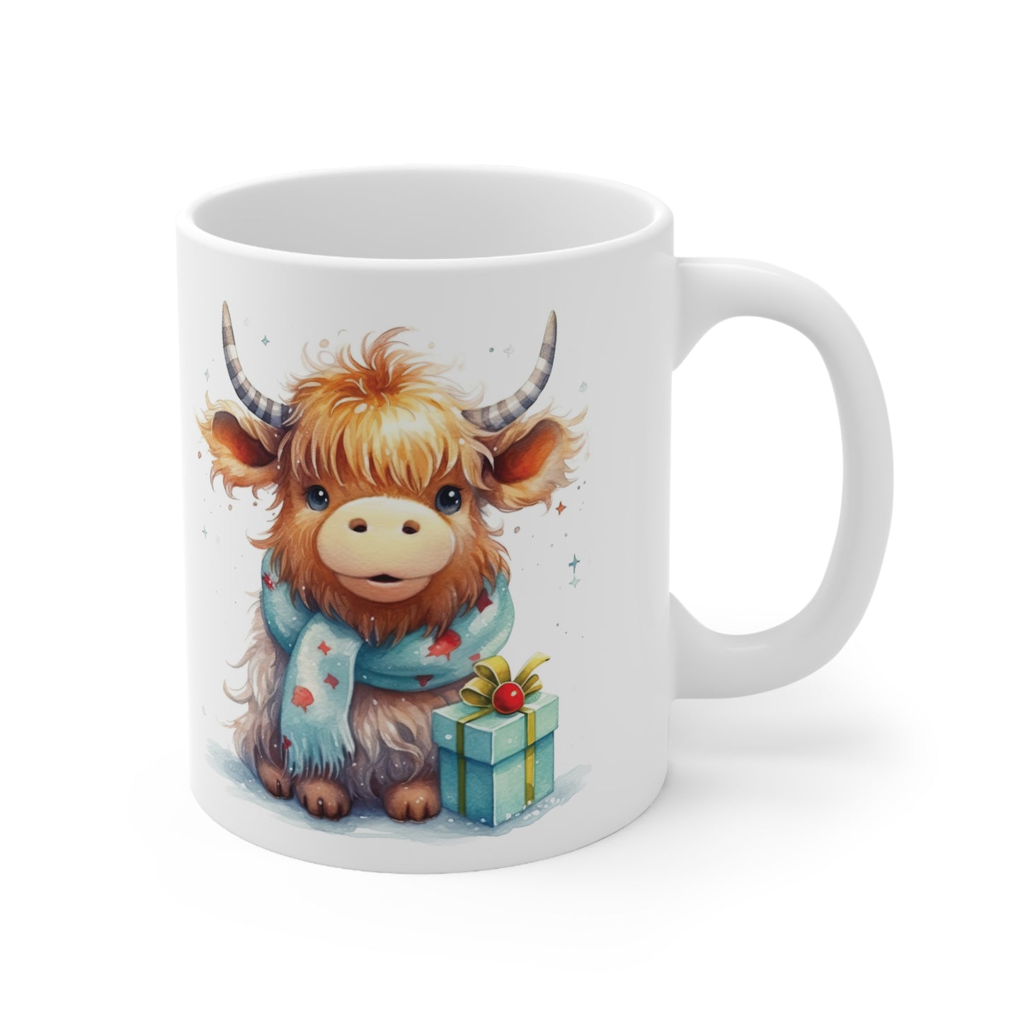 Personalised/Non Personalised Highland Cow, Ceramic Mug 11oz, Highland Cow Mug