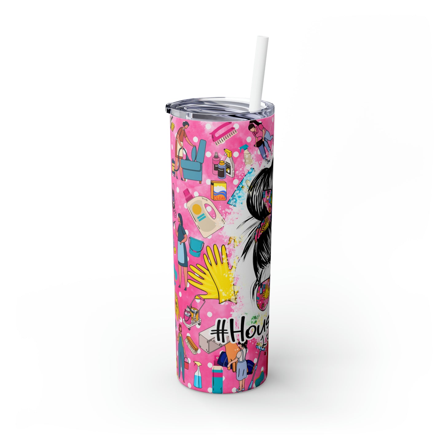 Skinny Tumbler with Straw, 20oz, Housekeeper, awd-1794