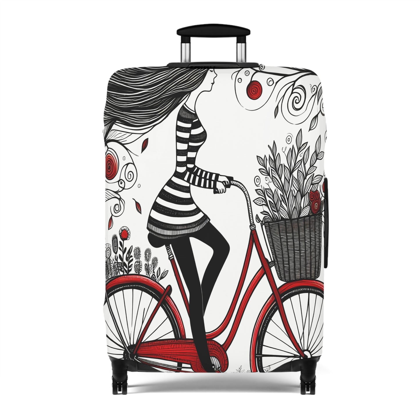 Luggage Cover, Girl on Bike, awd-3022