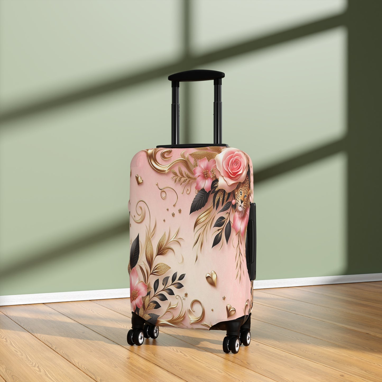 Luggage Cover, Floral Leopard, awd-3080