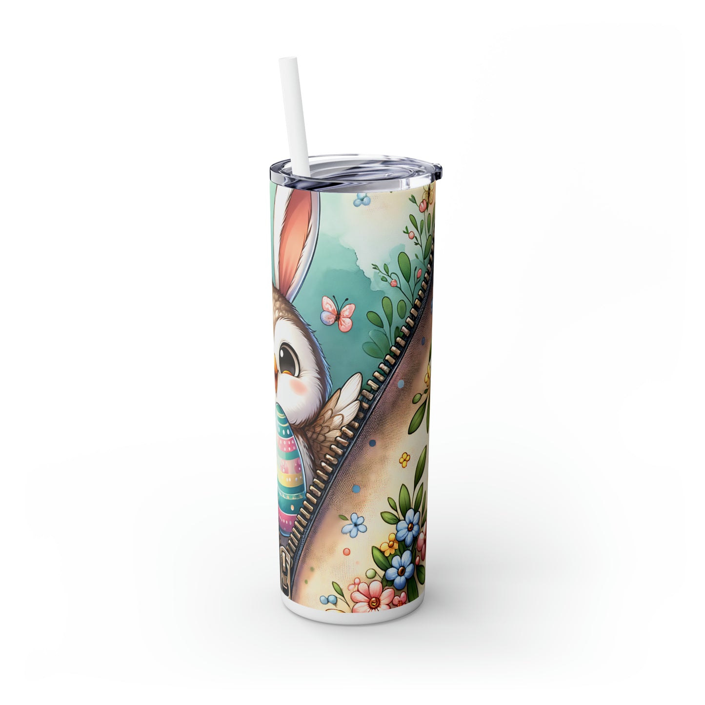 Skinny Tumbler with Straw, 20oz, Easter, Owl, awd-1302