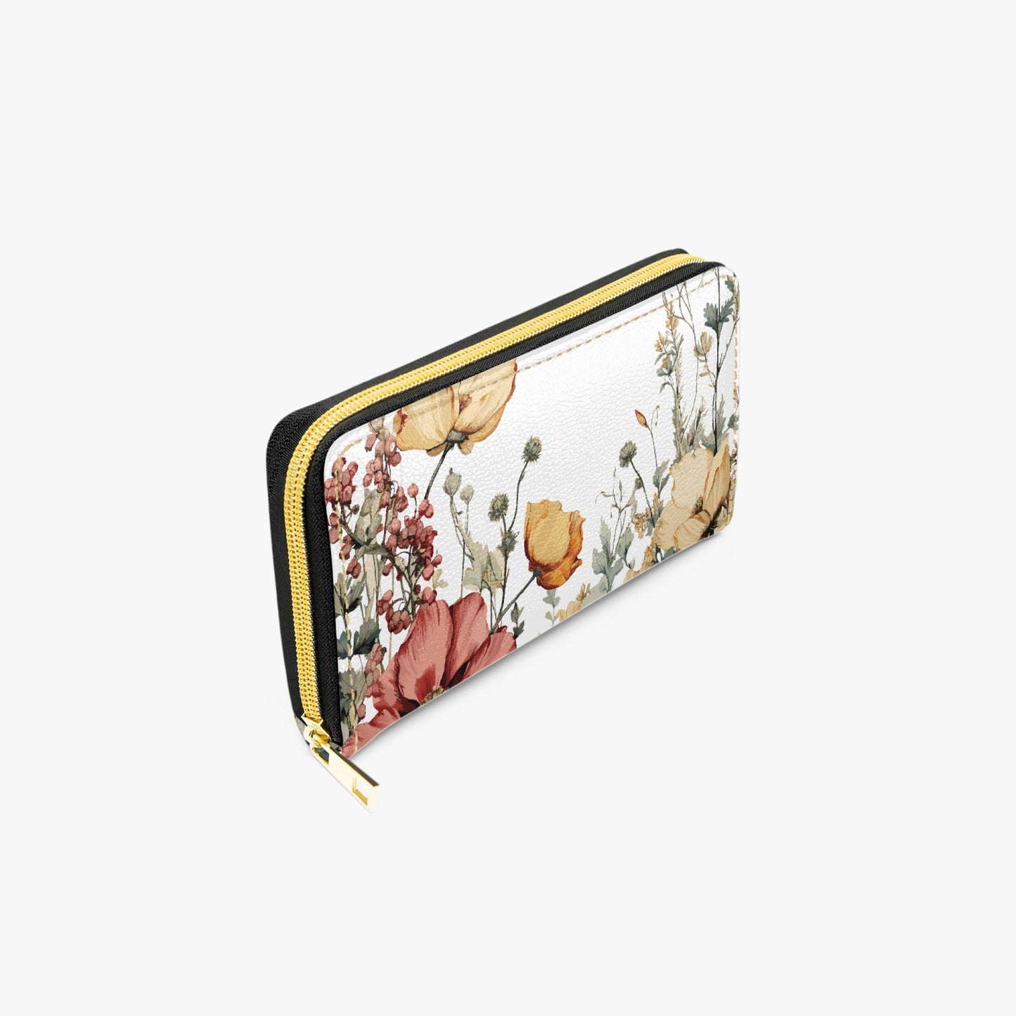 Long Type Zipper Purse - Floral