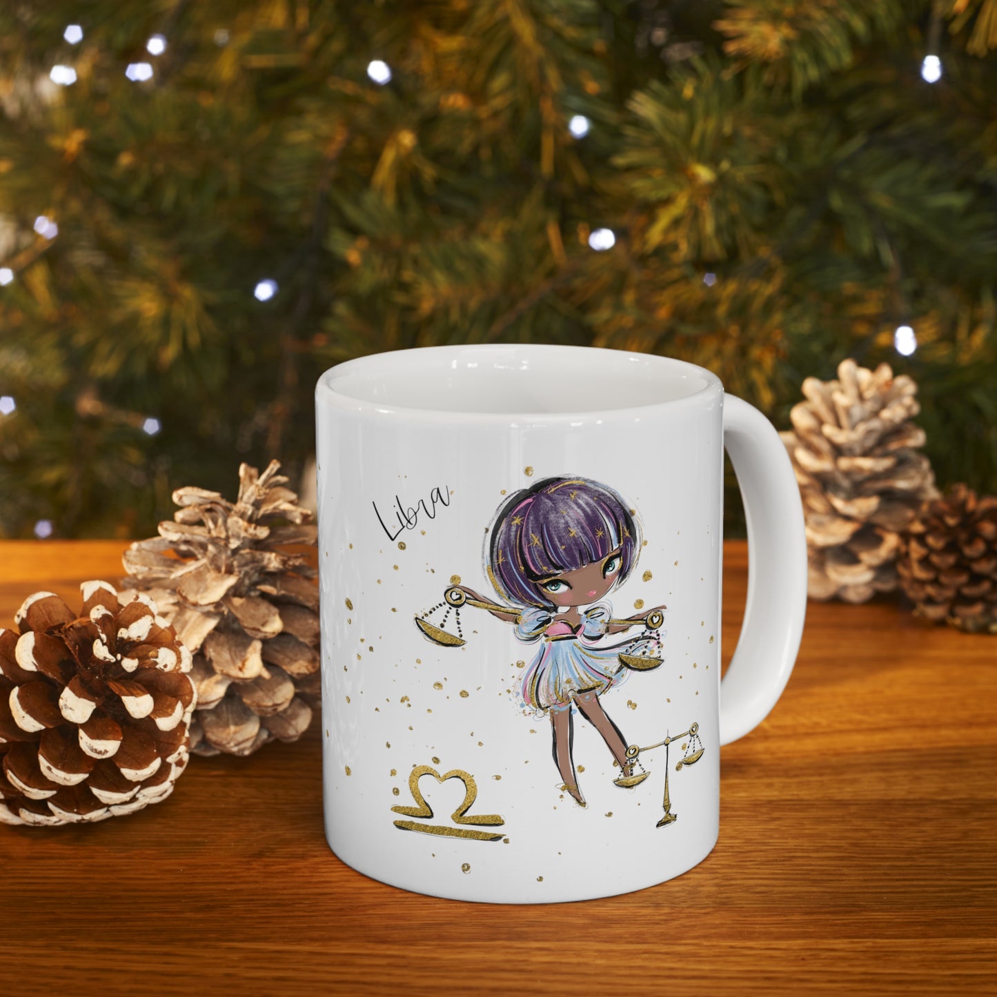 Personalised/Non Personalised Zodiac Sign, Libra, Ceramic Mug 11oz