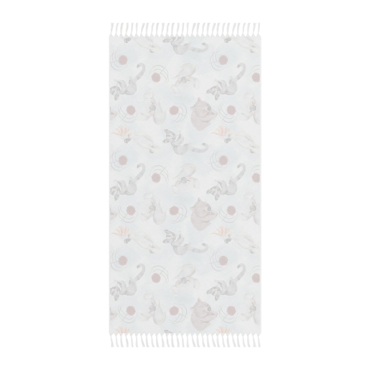 Boho Beach Towel, Australian Animals and Floral