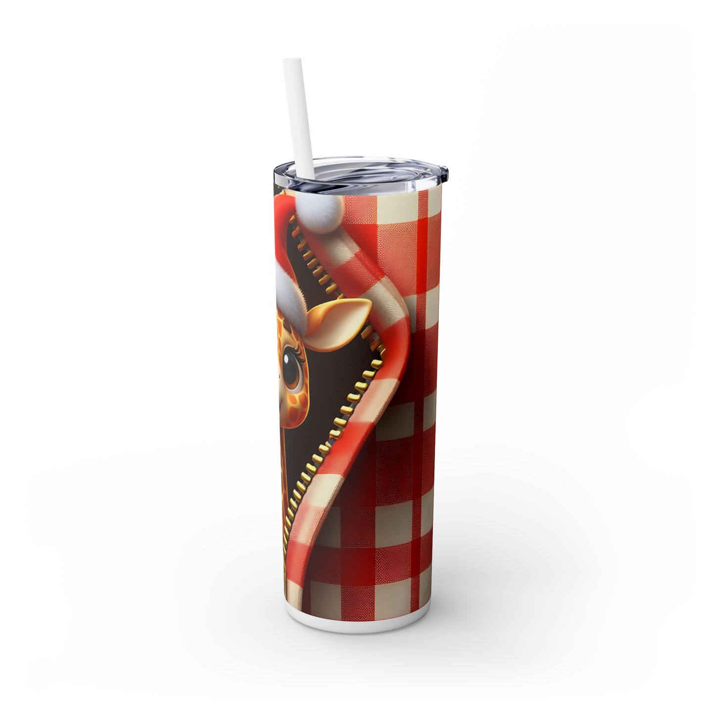 Skinny Tumbler with Straw, 20oz, Giraffe, awd-850