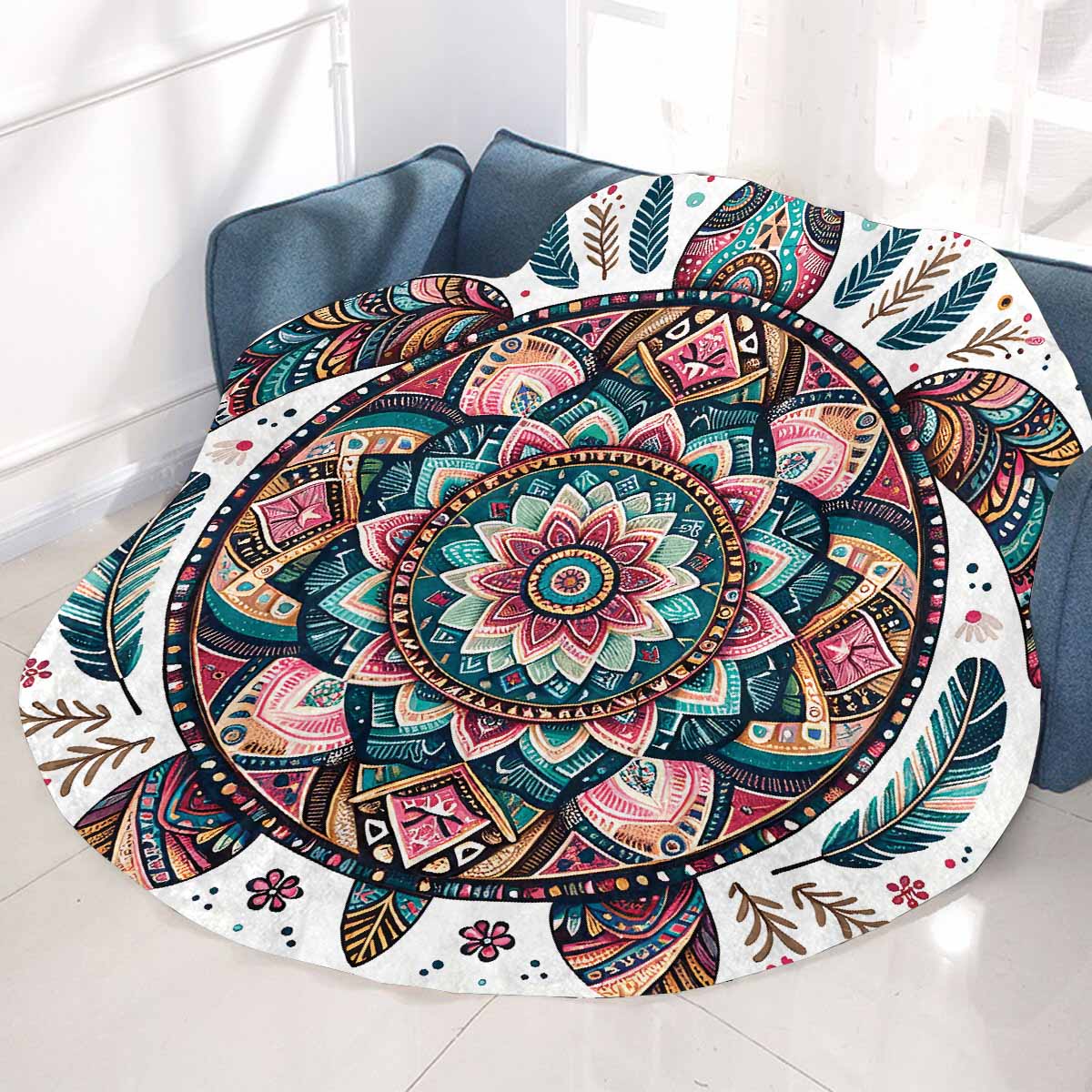 Mandella_Turtle_Awd35149  Circular Micro Fleece Blanket 47"