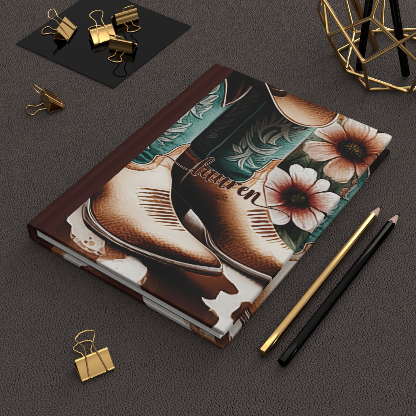 Personalised Hardcover Journal Matte, Country and Western,  Country Boots awd-1725