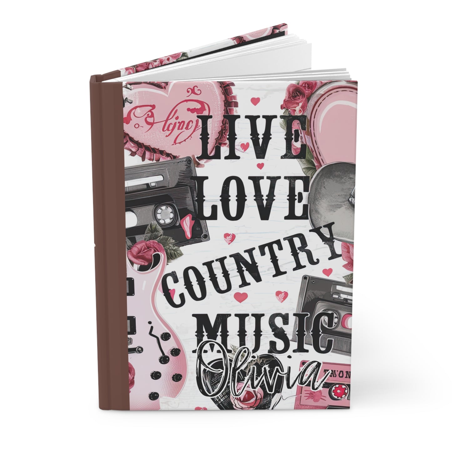 Personalised Hardcover Journal Matte, Country and Western, Live Love Country Music, awd-1486