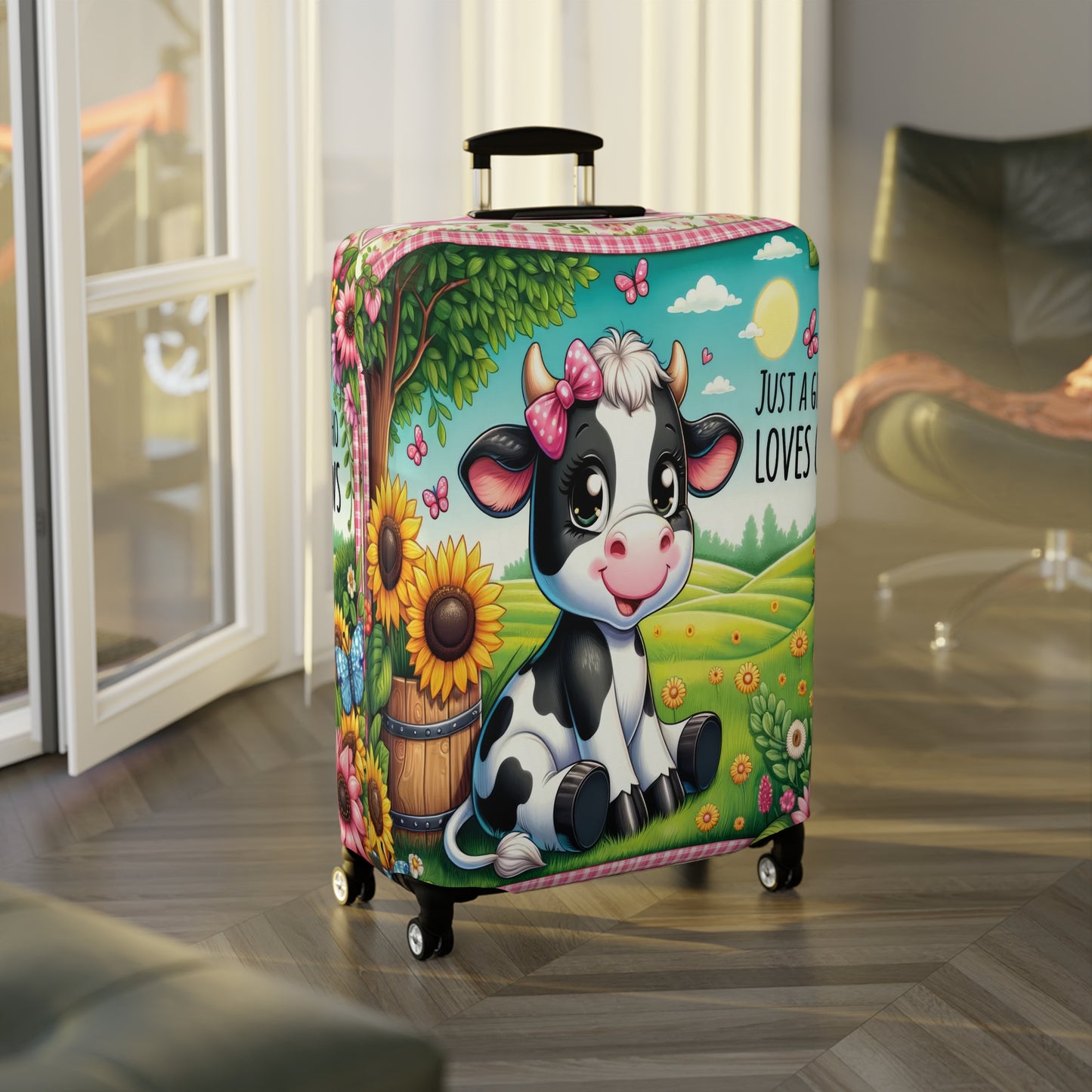 Luggage Cover, Just a Girl who Loves Cows, awd-1491