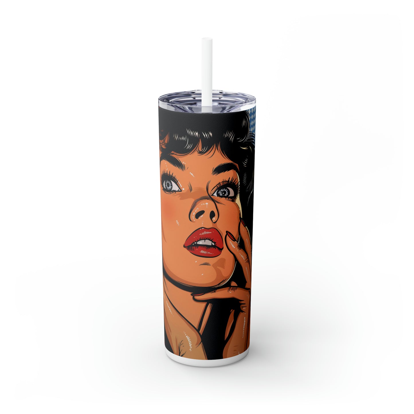 Skinny Tumbler with Straw, 20oz, Pop Art