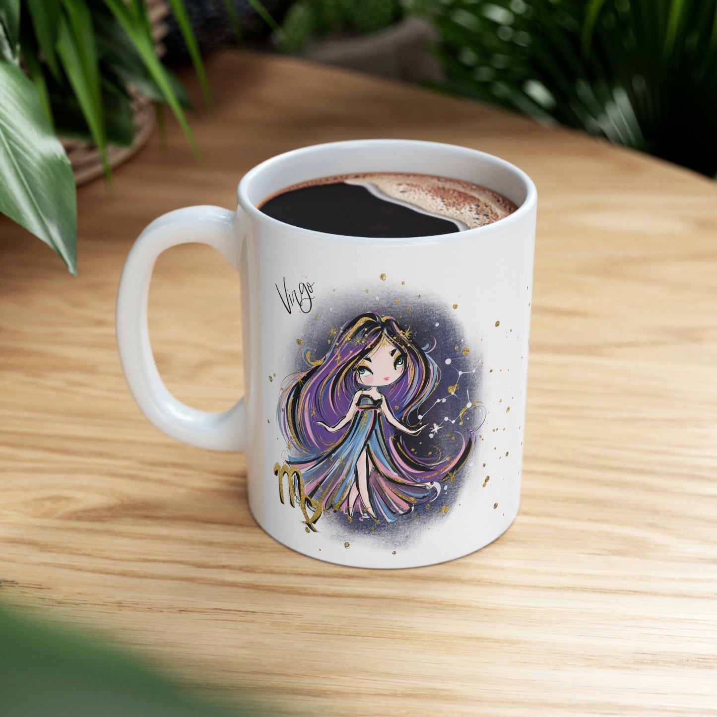 Personalised/Non Personalised Zodiac Sign, Virgo, Ceramic Mug 11oz