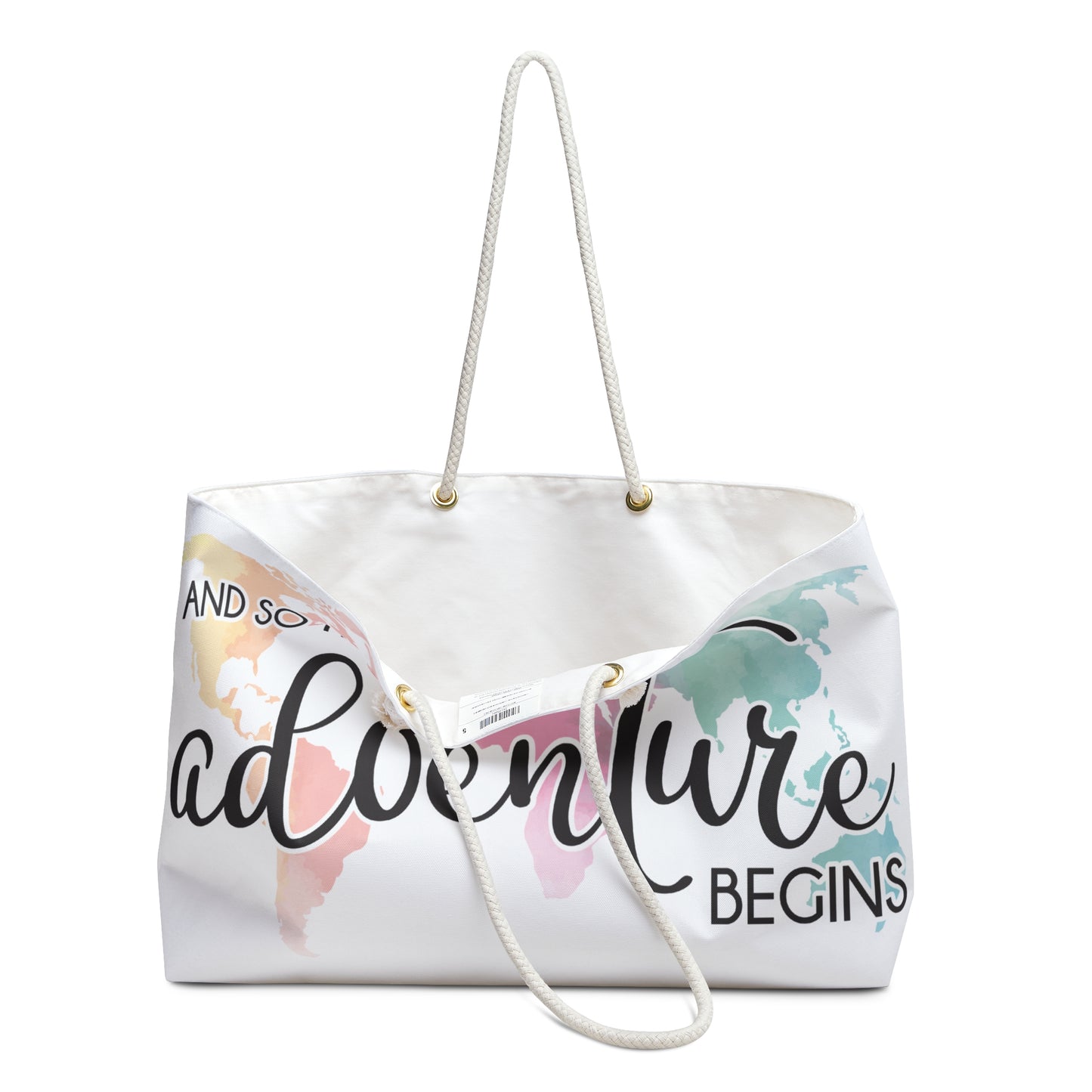 Personalised/Non-Personalised Weekender Bag, Travel, And So the Adventure Begins, Large Weekender Bag, Beach Bag, Book Bag