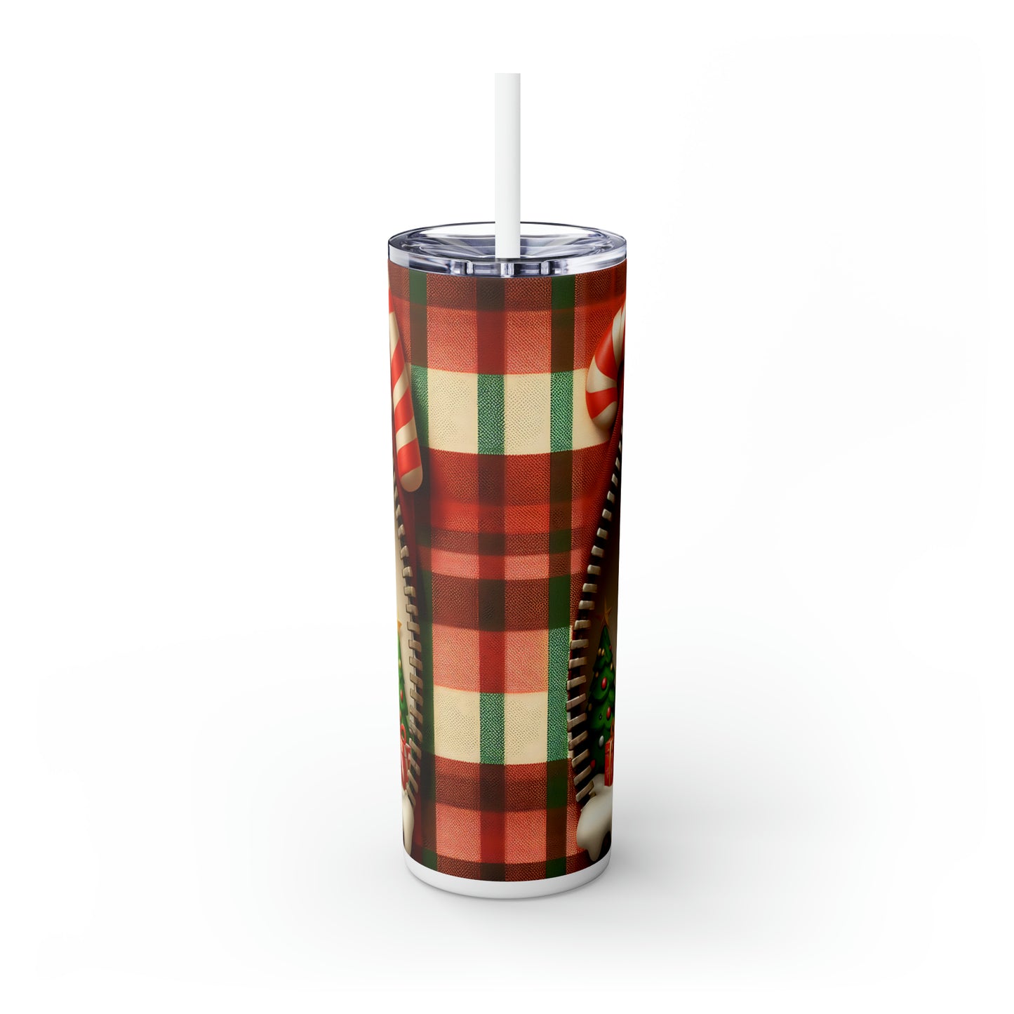 Skinny Tumbler with Straw, 20oz, Gingerbread Man, awd-852