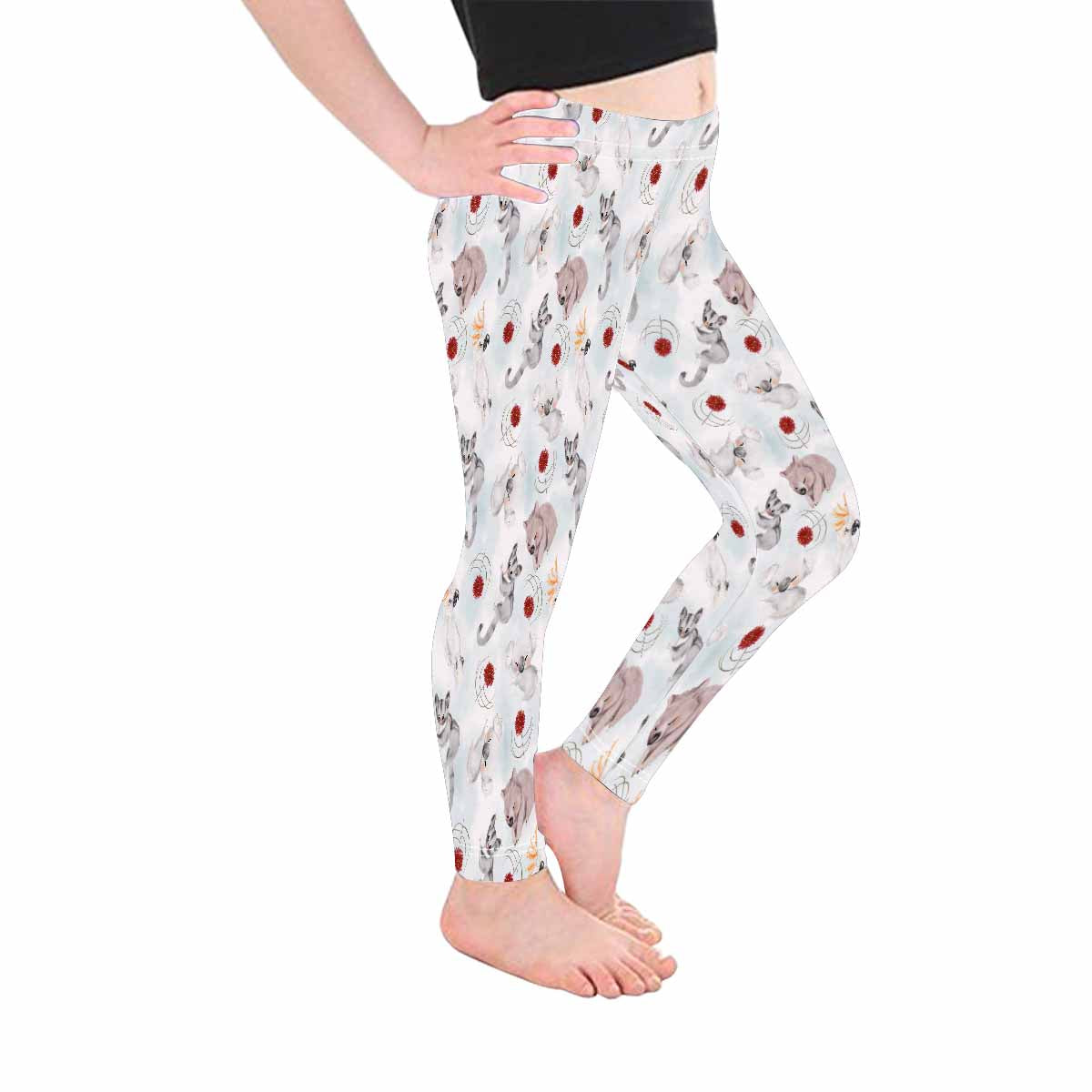 Australian Animals Koala, Sugar Glider, Wombat Kid's Leggings