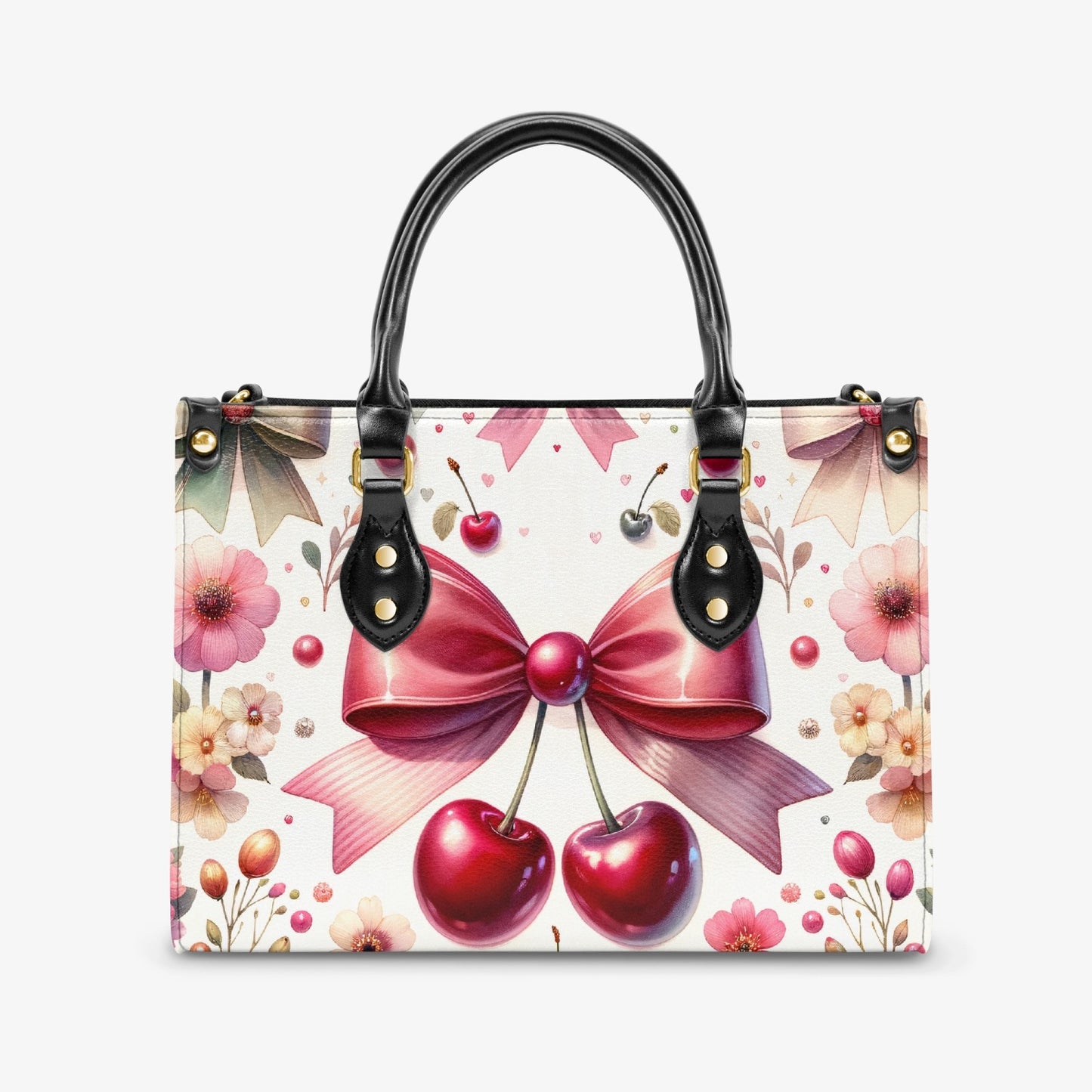 Women's Tote Bag - Ribbons and Cherries - Cherry Delight