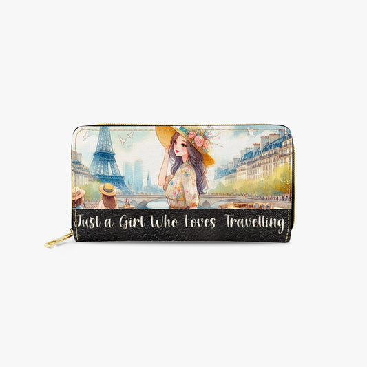 Long Type Zipper Purse - Just a Girl Who Loves Travelling