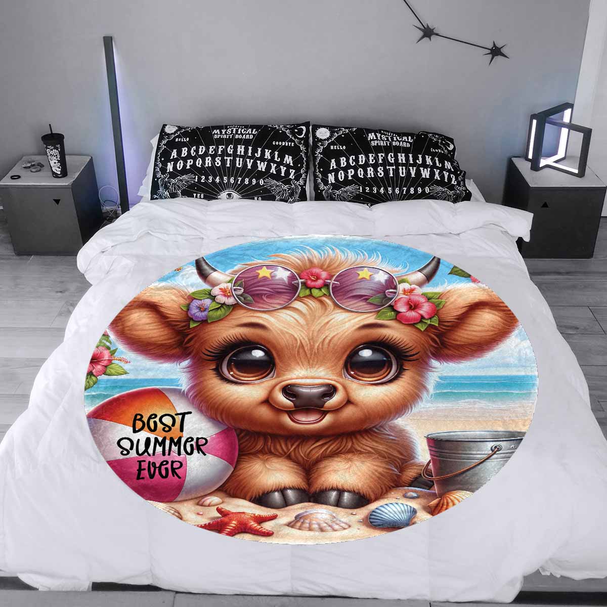Highland Cow Awd35110  Circular Micro Fleece Blanket 60"